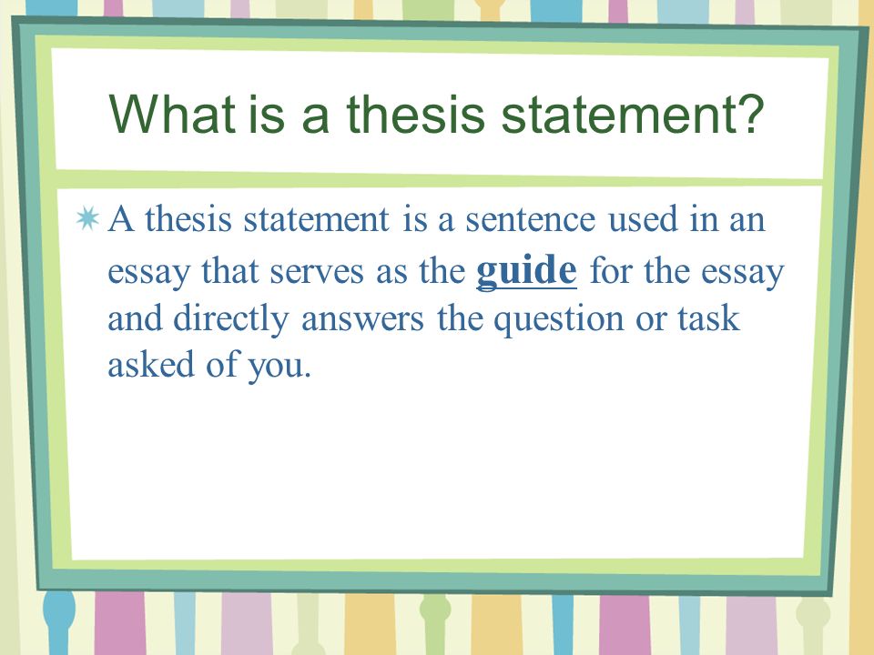 Thesis Statement (FPE)